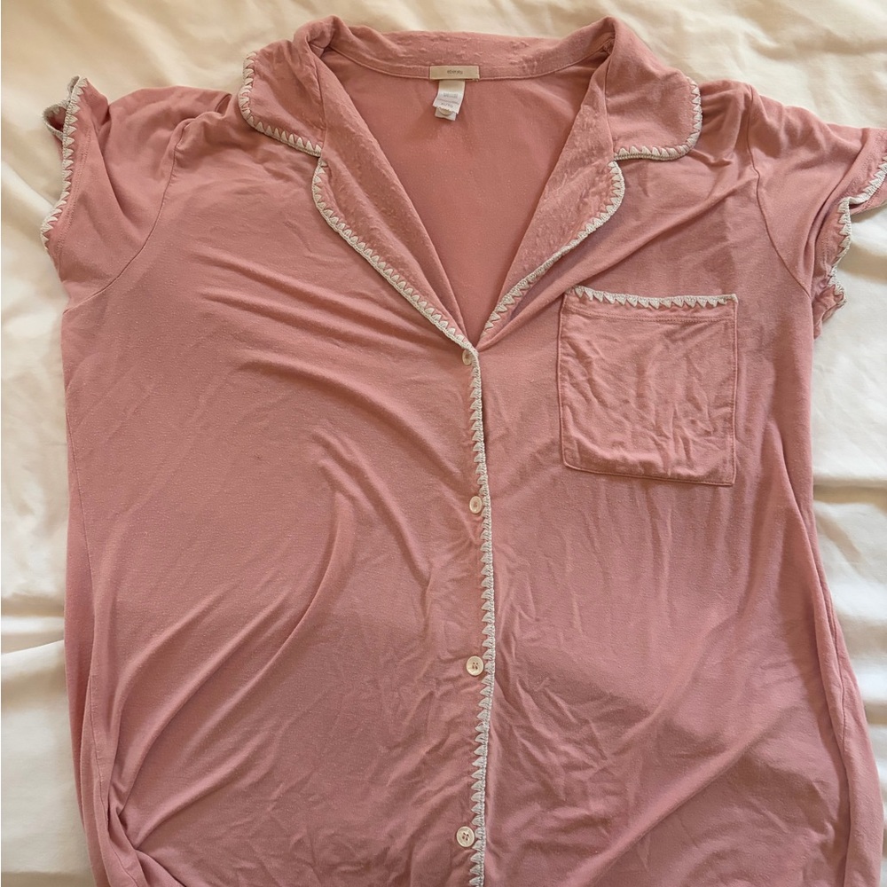 Eberjey Frida Whipstitch Shorts PJ set, size XL